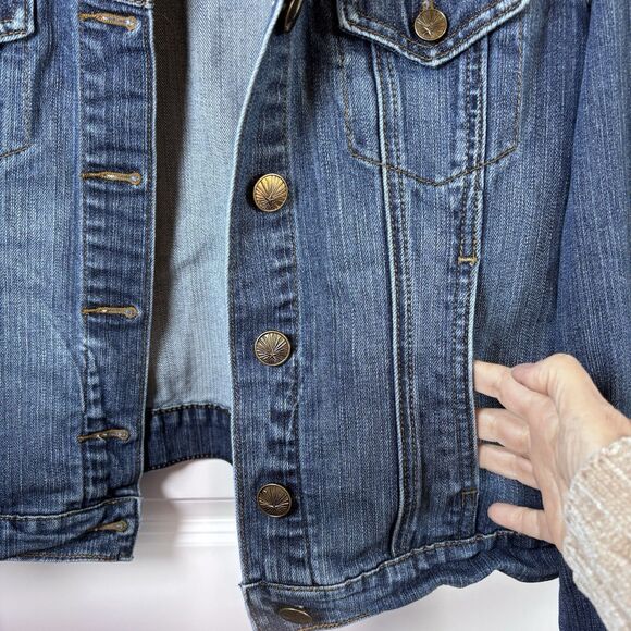 Levi's Signature Youth Girls Size Large Jean Jacket Medium/ Dark Y2K, 90's - Picture 5 of 15